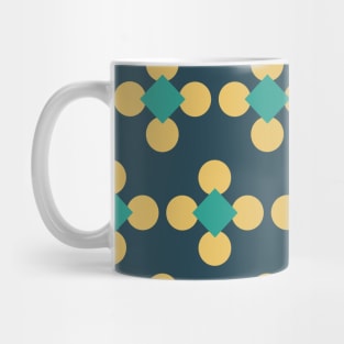 Squares and Circles Seamless Pattern - Floral Style 019#002 Mug